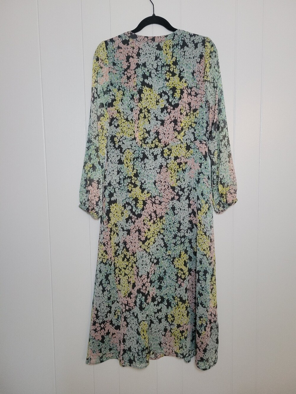 NWT Loft Ann Taylor Garden Floral Chiffon Button Down Midi Dress Long Sleeve 10 - Picture 9 of 12
